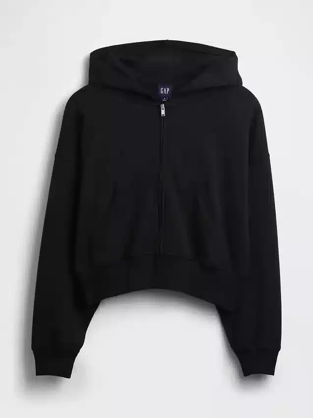 Vintagesoft Terry Fermuarlı Kapüşonlu Sweatshirt