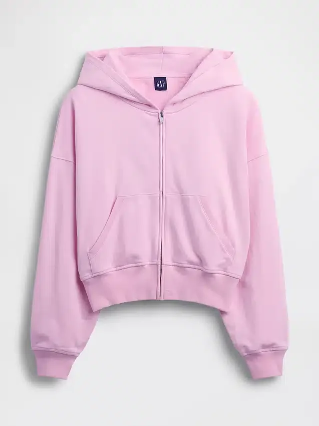 Vintagesoft Terry Fermuarlı Kapüşonlu Sweatshirt