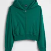 Vintagesoft Terry Fermuarlı Kapüşonlu Sweatshirt