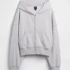 Vintagesoft Terry Fermuarlı Kapüşonlu Sweatshirt