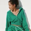 Vintagesoft Terry Fermuarlı Kapüşonlu Sweatshirt