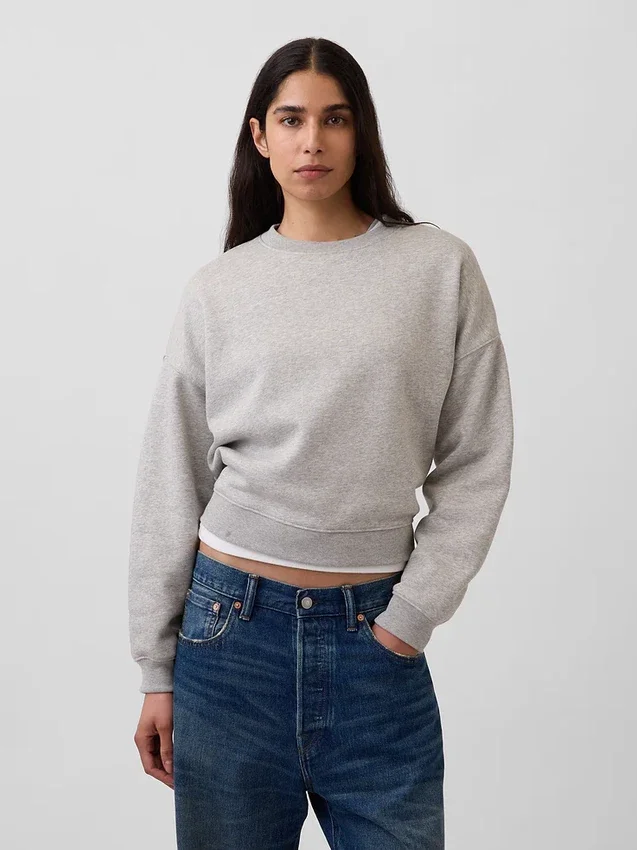 Vintagesoft Wedge Bisiklet Yaka Sweatshirt