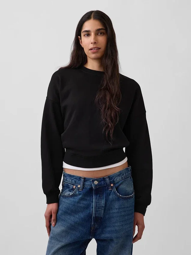 Vintagesoft Wedge Bisiklet Yaka Sweatshirt