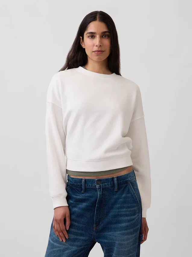 Vintagesoft Wedge Bisiklet Yaka Sweatshirt