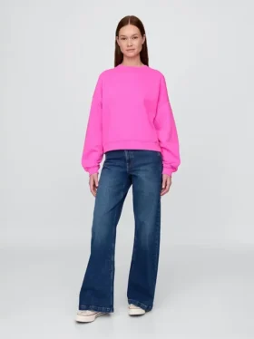 Vintagesoft Wedge Bisiklet Yaka Sweatshirt