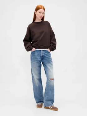 Vintagesoft Wedge Bisiklet Yaka Sweatshirt