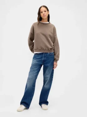 Vintagesoft Wedge Bisiklet Yaka Sweatshirt