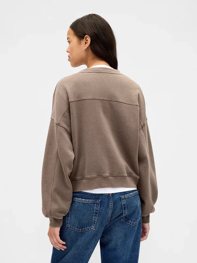 Vintagesoft Wedge Bisiklet Yaka Sweatshirt