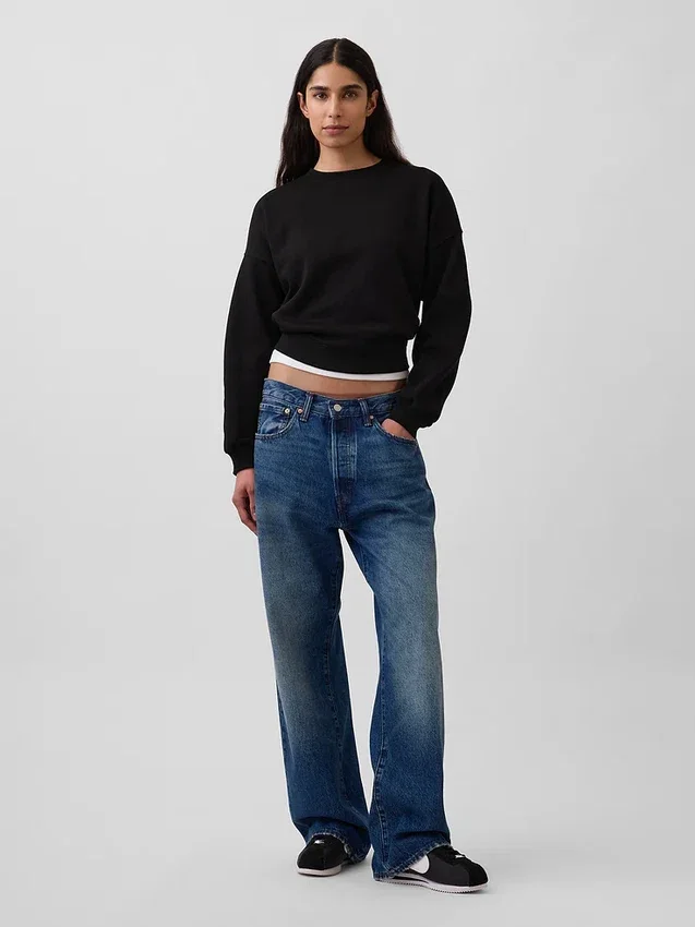 Vintagesoft Wedge Bisiklet Yaka Sweatshirt