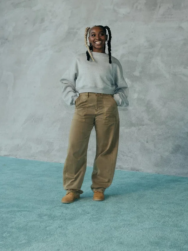 Vintagesoft Wedge Bisiklet Yaka Sweatshirt