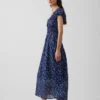 Voile Smoklu Bel Maxi Elbise
