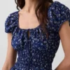 Voile Smoklu Bel Maxi Elbise