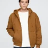 Waffle Astarlı Kapitone Fermuarlı Kapüşonlu Sweatshirt