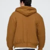 Waffle Astarlı Kapitone Fermuarlı Kapüşonlu Sweatshirt