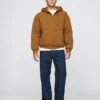 Waffle Astarlı Kapitone Fermuarlı Kapüşonlu Sweatshirt