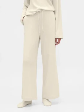 Waffle Desenli Geniş Paça Pijama Pantolonu