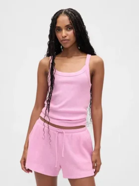 Waffle Desenli Pijama Tank Top