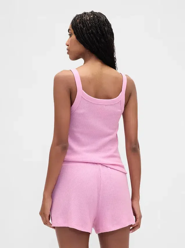 Waffle Desenli Pijama Tank Top