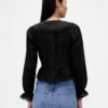 Yakalı V Yaka Peplum Üst Giyim