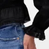 Yakalı V Yaka Peplum Üst Giyim