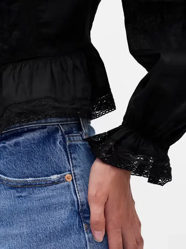 Yakalı V Yaka Peplum Üst Giyim