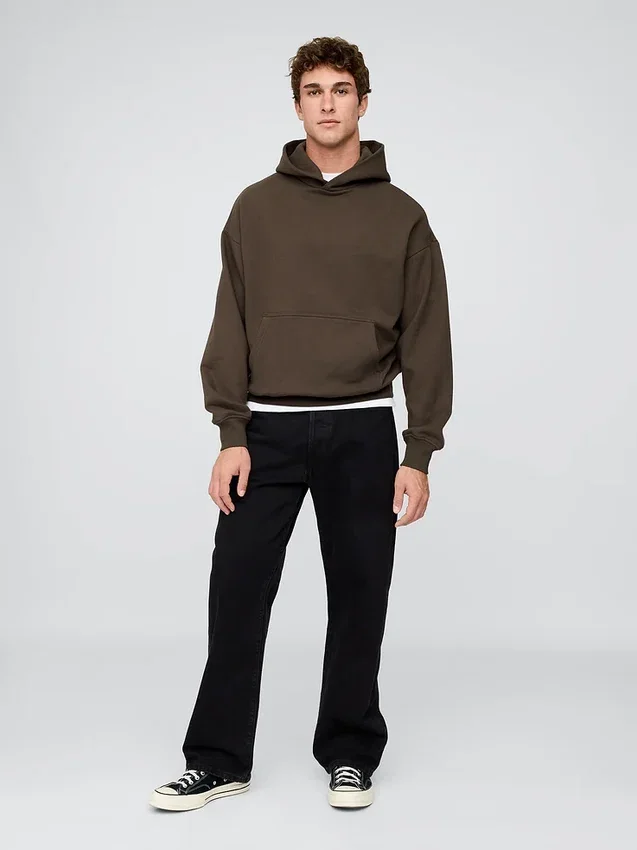 Yetişkin Ağır Kaliteli Oversized Kapüşonlu Sweatshirt