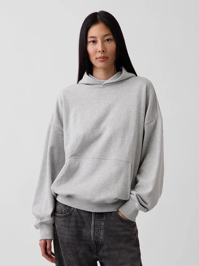 Yetişkin Ağır Kaliteli Oversized Kapüşonlu Sweatshirt