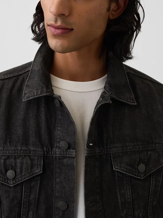 Yetişkin Klasik İkonik Denim Ceket
