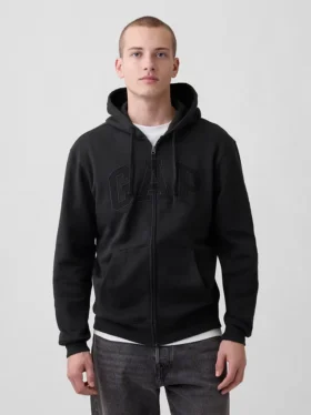 Yetişkin Vintagesoft Arch Logo Fermuarlı Kapüşonlu Sweatshirt