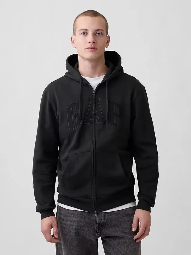 Yetişkin Vintagesoft Arch Logo Fermuarlı Kapüşonlu Sweatshirt