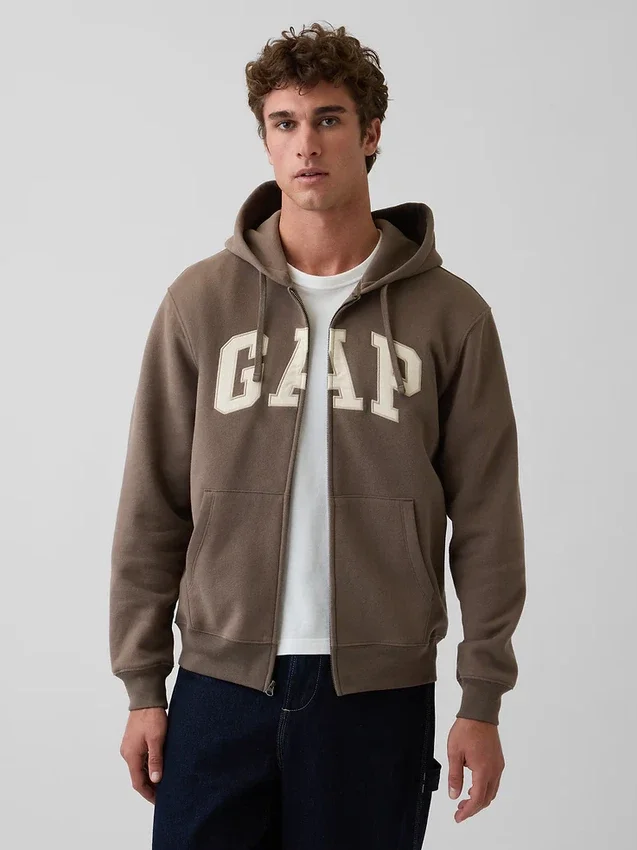 Yetişkin Vintagesoft Arch Logo Fermuarlı Kapüşonlu Sweatshirt