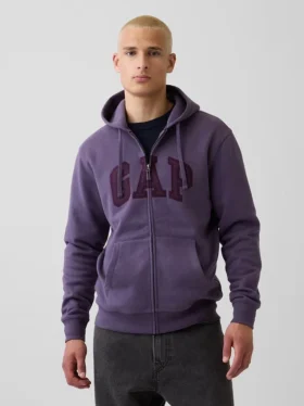 Yetişkin Vintagesoft Arch Logo Fermuarlı Kapüşonlu Sweatshirt