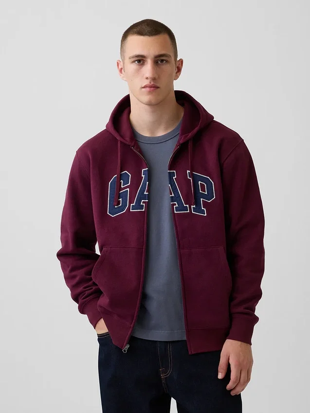 Yetişkin Vintagesoft Arch Logo Fermuarlı Kapüşonlu Sweatshirt