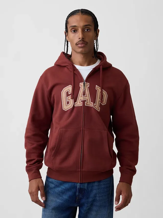 Yetişkin Vintagesoft Arch Logo Fermuarlı Kapüşonlu Sweatshirt
