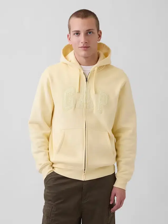 Yetişkin Vintagesoft Arch Logo Fermuarlı Kapüşonlu Sweatshirt