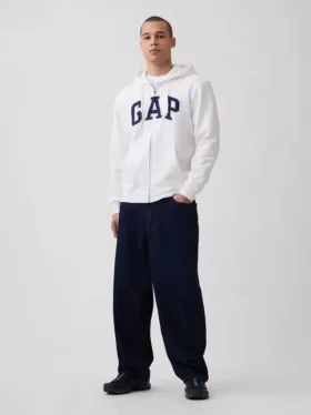 Yetişkin Vintagesoft Arch Logo Fermuarlı Kapüşonlu Sweatshirt