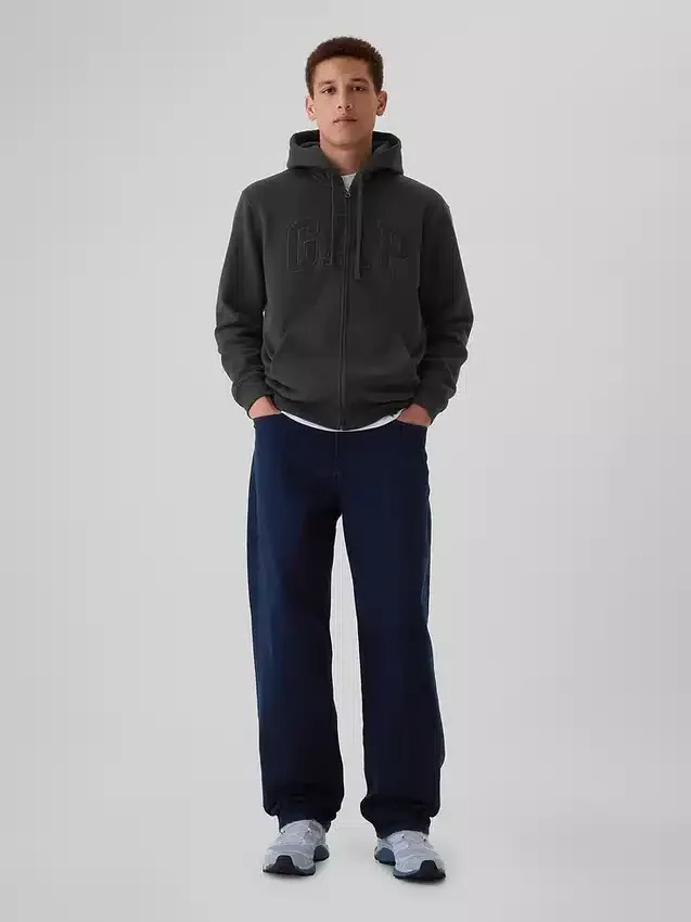 Yetişkin Vintagesoft Arch Logo Fermuarlı Kapüşonlu Sweatshirt