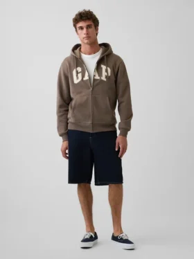 Yetişkin Vintagesoft Arch Logo Fermuarlı Kapüşonlu Sweatshirt