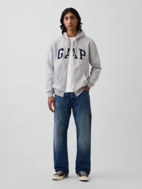 Yetişkin Vintagesoft Arch Logo Fermuarlı Kapüşonlu Sweatshirt