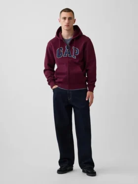 Yetişkin Vintagesoft Arch Logo Fermuarlı Kapüşonlu Sweatshirt