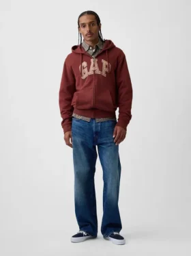 Yetişkin Vintagesoft Arch Logo Fermuarlı Kapüşonlu Sweatshirt