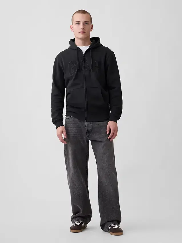 Yetişkin Vintagesoft Arch Logo Fermuarlı Kapüşonlu Sweatshirt