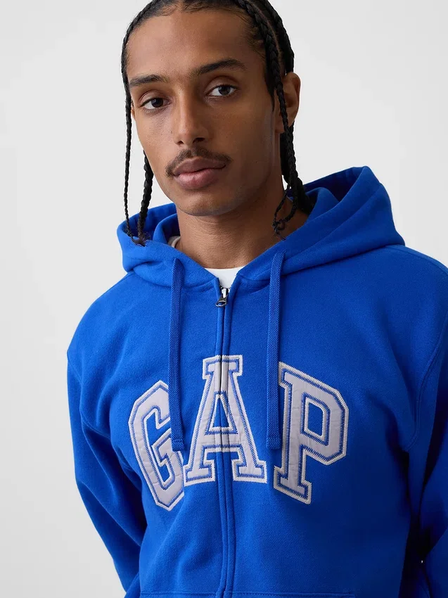 Yetişkin Vintagesoft Arch Logo Fermuarlı Kapüşonlu Sweatshirt