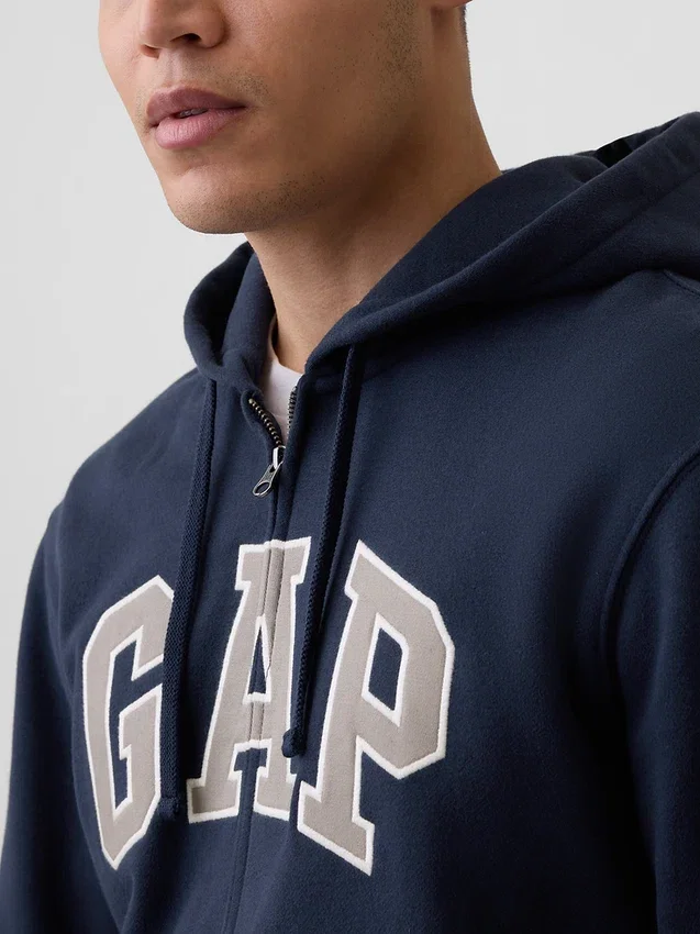 Yetişkin Vintagesoft Arch Logo Fermuarlı Kapüşonlu Sweatshirt