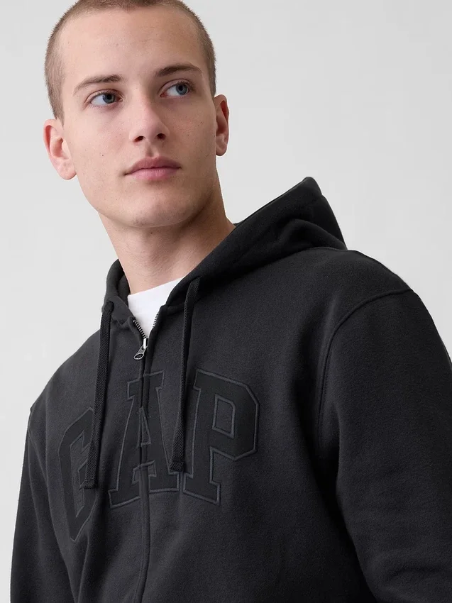 Yetişkin Vintagesoft Arch Logo Fermuarlı Kapüşonlu Sweatshirt