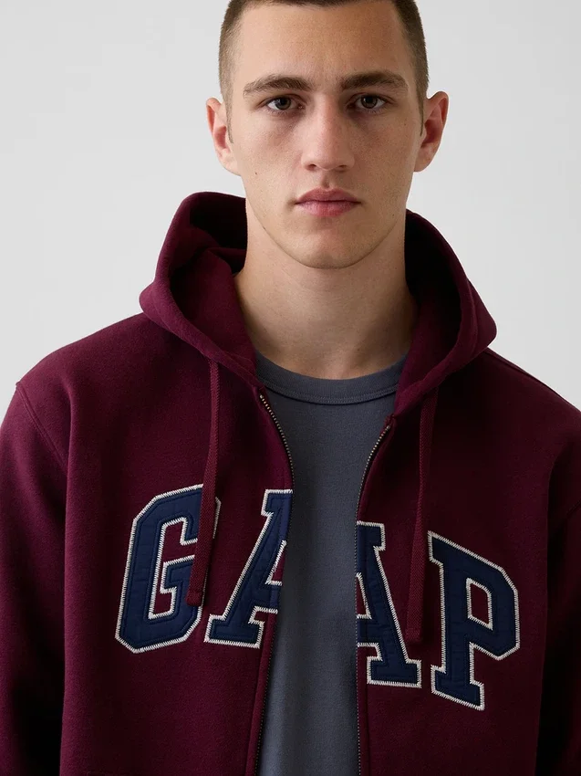 Yetişkin Vintagesoft Arch Logo Fermuarlı Kapüşonlu Sweatshirt