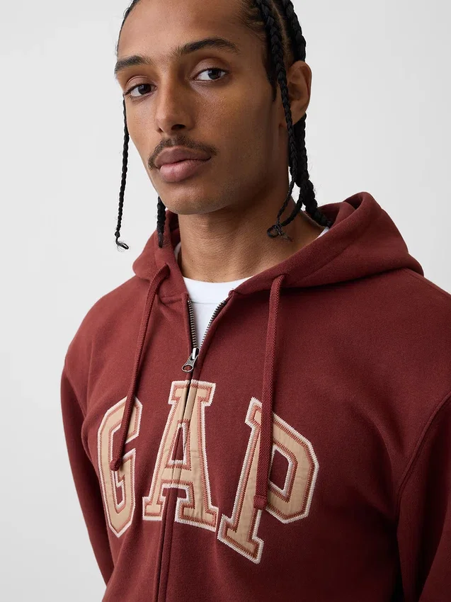 Yetişkin Vintagesoft Arch Logo Fermuarlı Kapüşonlu Sweatshirt