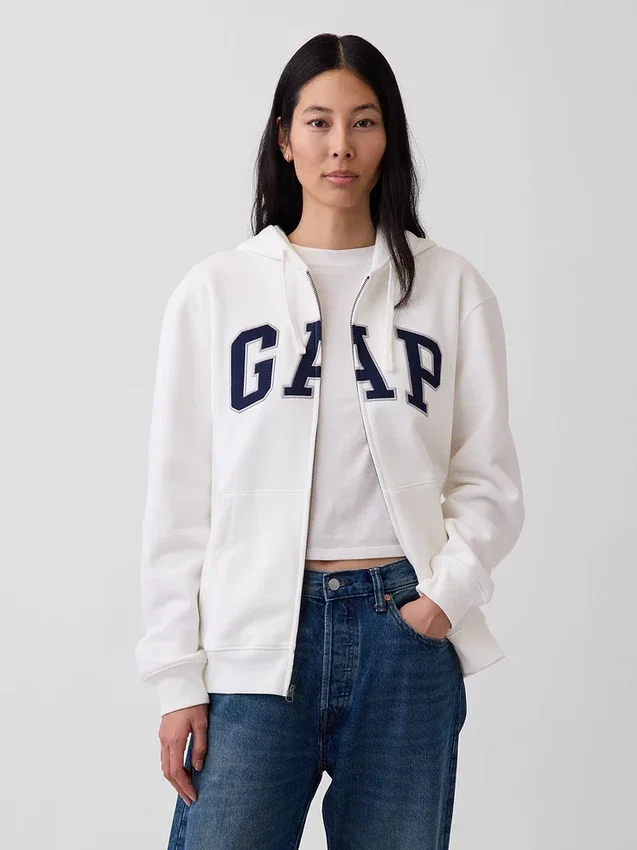 Yetişkin Vintagesoft Arch Logo Fermuarlı Kapüşonlu Sweatshirt
