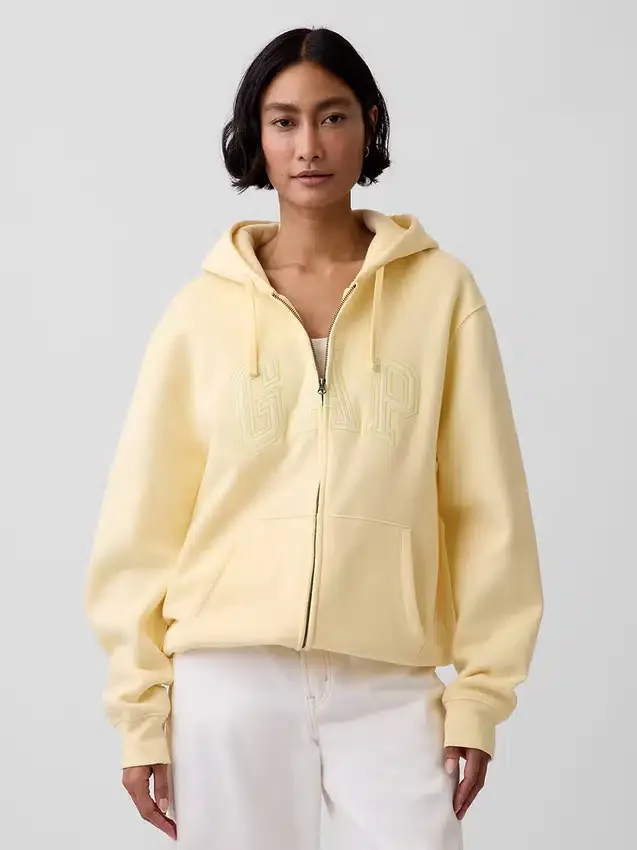 Yetişkin Vintagesoft Arch Logo Fermuarlı Kapüşonlu Sweatshirt