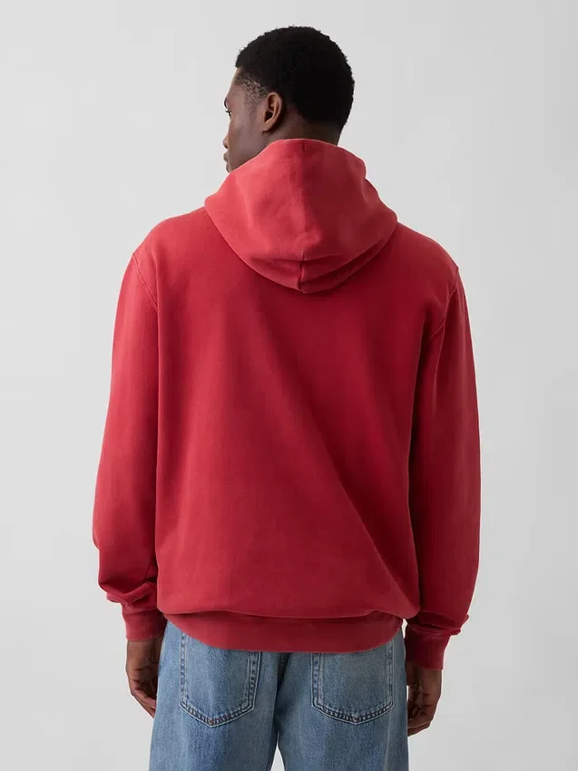 Yetişkin Vintagesoft Geniş Kesim Logolu Kapüşonlu Sweatshirt